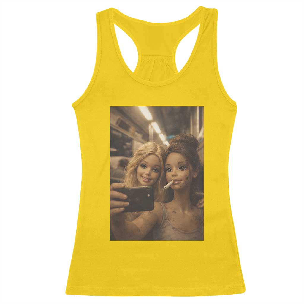 Funny Selfie Doll Meme Racerback Tank Top Aesthetic Doll Face Graphic TS12 Daisy Print Your Wear