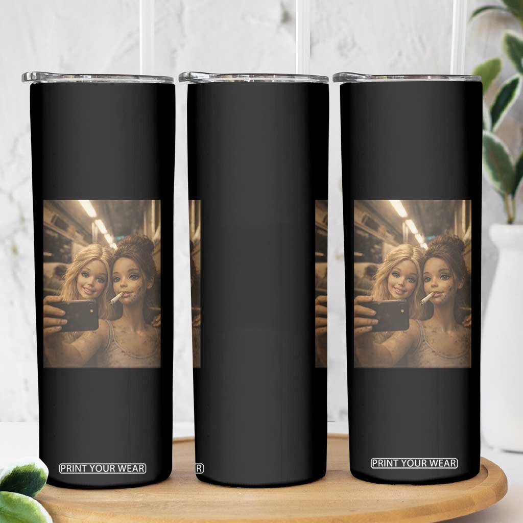 Funny Selfie Doll Meme Skinny Tumbler Aesthetic Doll Face Graphic TS12 Print Your Wear