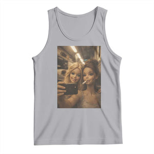 Funny Selfie Doll Meme Tank Top Aesthetic Doll Face Graphic TS12 Athletic Heather Print Your Wear