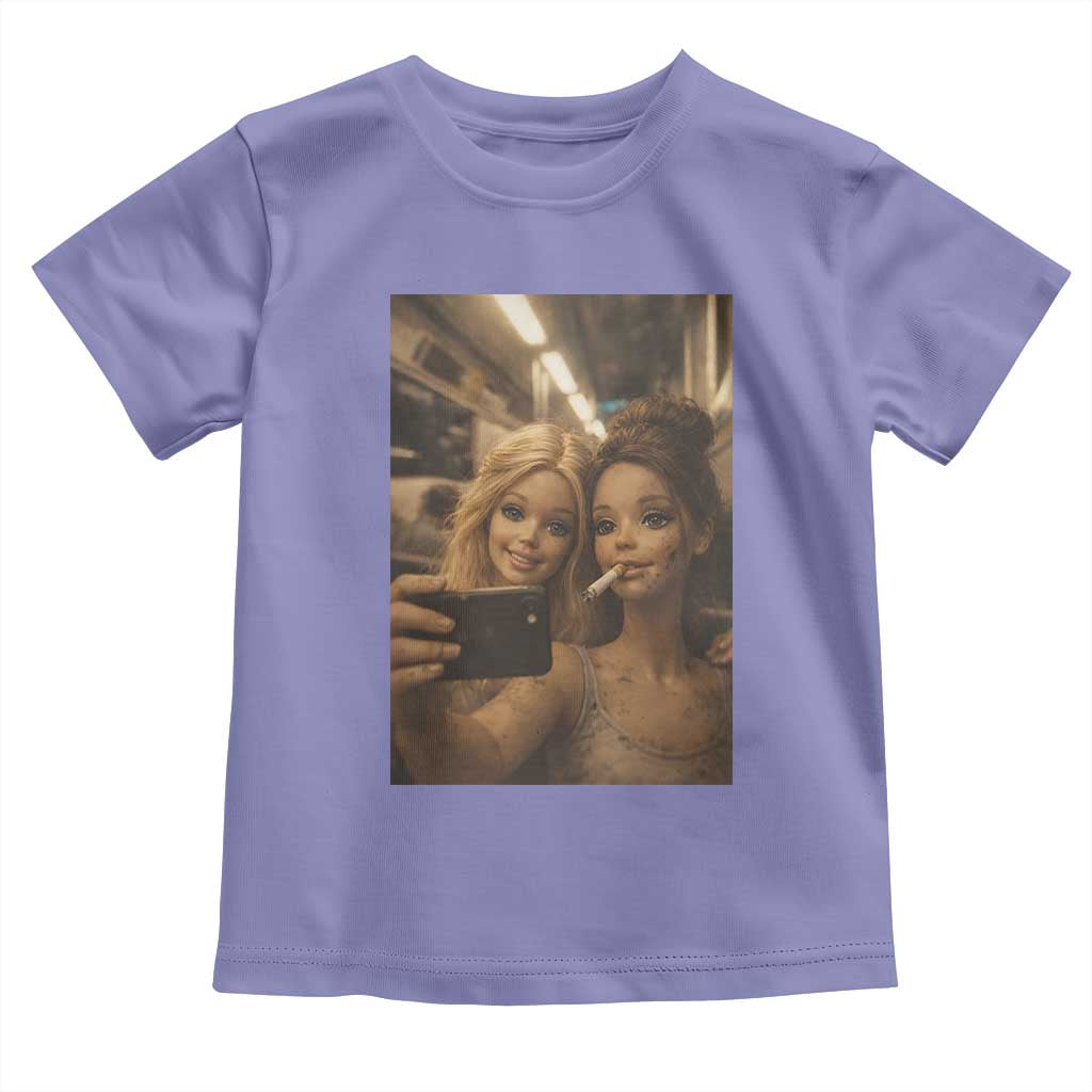 Funny Selfie Doll Meme Toddler T Shirt Aesthetic Doll Face Graphic TS12 Violet Print Your Wear