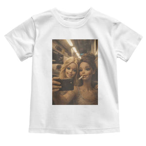 Funny Selfie Doll Meme Toddler T Shirt Aesthetic Doll Face Graphic TS12 White Print Your Wear