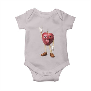Funny Apple With Face Wapple Meme Baby Onesie TS12 Ice Gray Print Your Wear