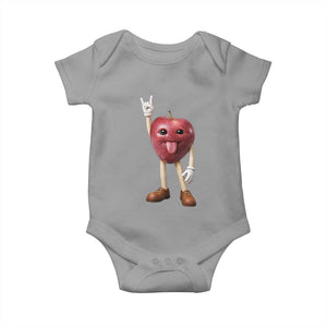 Funny Apple With Face Wapple Meme Baby Onesie TS12 Sport Gray Print Your Wear