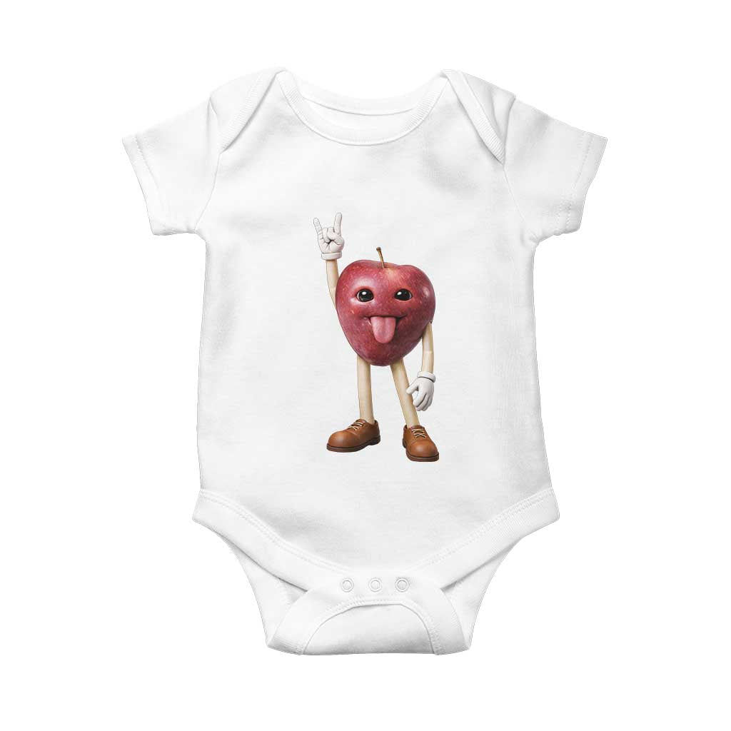 Funny Apple With Face Wapple Meme Baby Onesie TS12 White Print Your Wear
