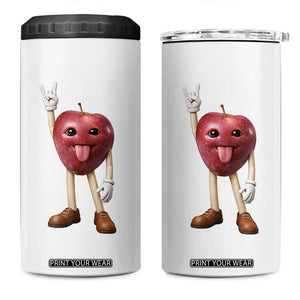 Funny Apple With Face Wapple Meme 4 in 1 Can Cooler Tumbler TS12 One Size: 16 oz White Print Your Wear