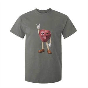 Funny Apple With Face Wapple Meme T Shirt For Kid TS12 Military Green Print Your Wear