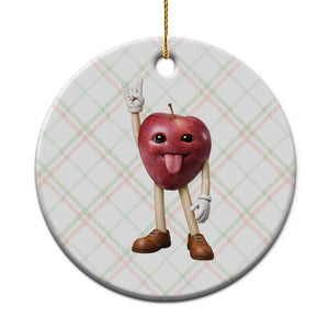 Funny Apple With Face Wapple Meme Ceramic Ornament TS12 1pc Christmas Plaid Print Your Wear