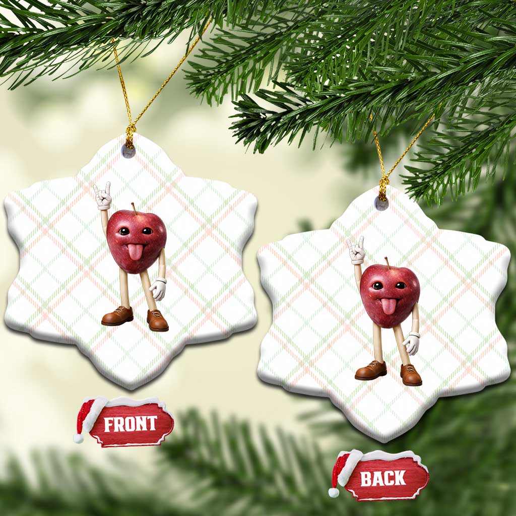 Funny Apple With Face Wapple Meme Ceramic Ornament TS12 Print Your Wear