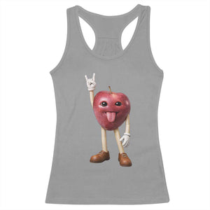 Funny Apple With Face Wapple Meme Racerback Tank Top TS12 Sport Gray Print Your Wear