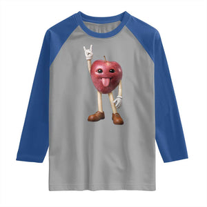 Funny Apple With Face Wapple Meme Raglan Shirt TS12 Sport Gray Royal Print Your Wear