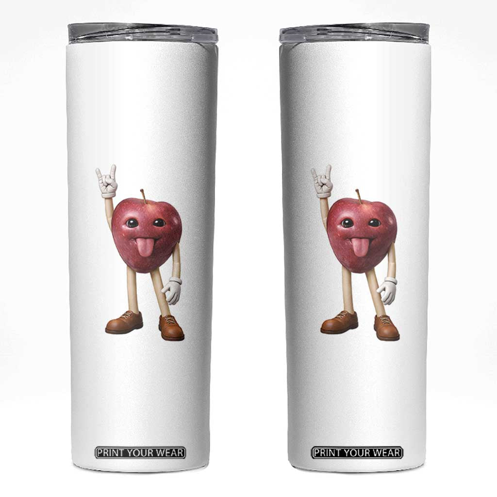 Funny Apple With Face Wapple Meme Skinny Tumbler TS12 White Print Your Wear