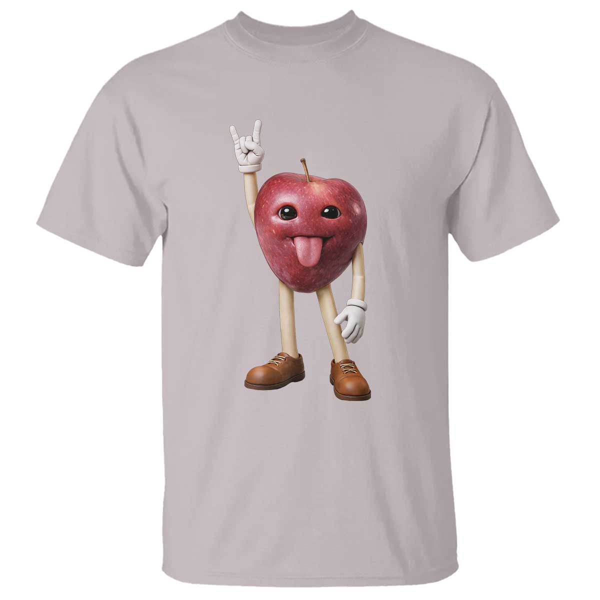 Funny Apple With Face Wapple Meme T Shirt TS12 Ice Gray Print Your Wear