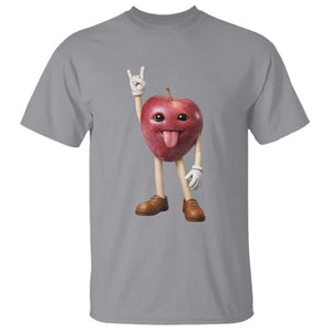 Funny Apple With Face Wapple Meme T Shirt TS12 Sport Gray Print Your Wear