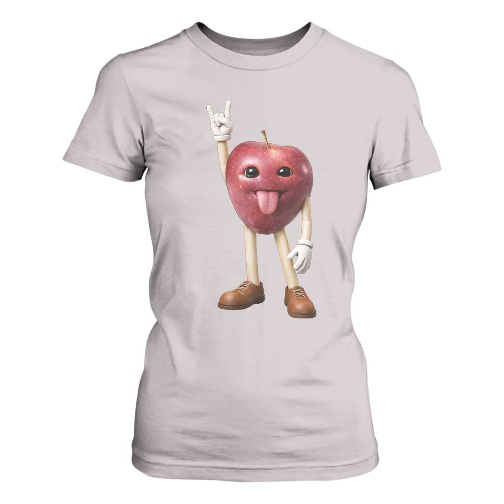 Funny Apple With Face Wapple Meme T Shirt For Women TS12 Ice Gray Print Your Wear