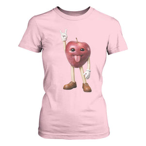 Funny Apple With Face Wapple Meme T Shirt For Women TS12 Light Pink Print Your Wear