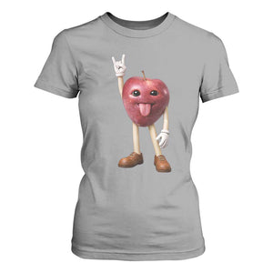 Funny Apple With Face Wapple Meme T Shirt For Women TS12 Sport Gray Print Your Wear