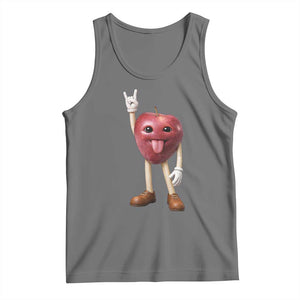 Funny Apple With Face Wapple Meme Tank Top TS12 Black Heather Print Your Wear
