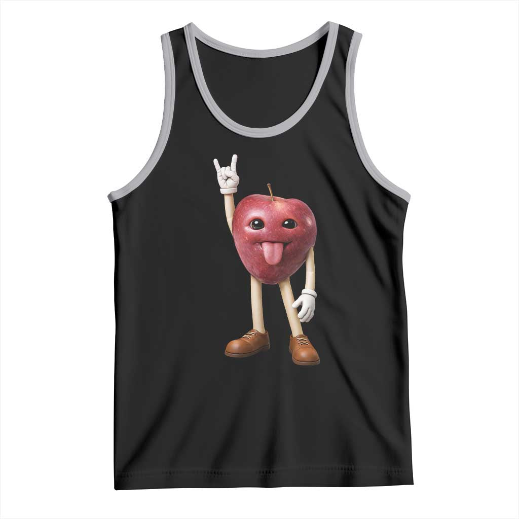 Funny Apple With Face Wapple Meme Tank Top TS12 Black Athletic Heather Print Your Wear