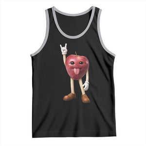 Funny Apple With Face Wapple Meme Tank Top TS12 Black Athletic Heather Print Your Wear