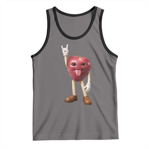 Funny Apple With Face Wapple Meme Tank Top TS12 Deep Heather Black Print Your Wear