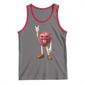 Funny Apple With Face Wapple Meme Tank Top TS12 Deep Heather Red Print Your Wear