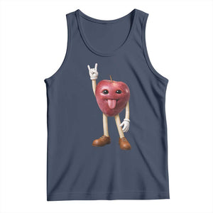 Funny Apple With Face Wapple Meme Tank Top TS12 Navy Print Your Wear