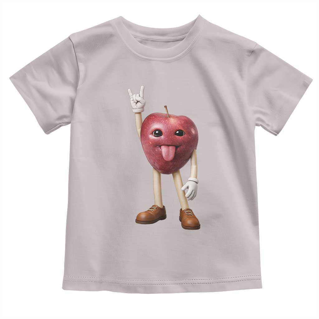 Funny Apple With Face Wapple Meme Toddler T Shirt TS12 Ice Gray Print Your Wear