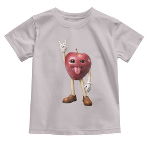 Funny Apple With Face Wapple Meme Toddler T Shirt TS12 Ice Gray Print Your Wear