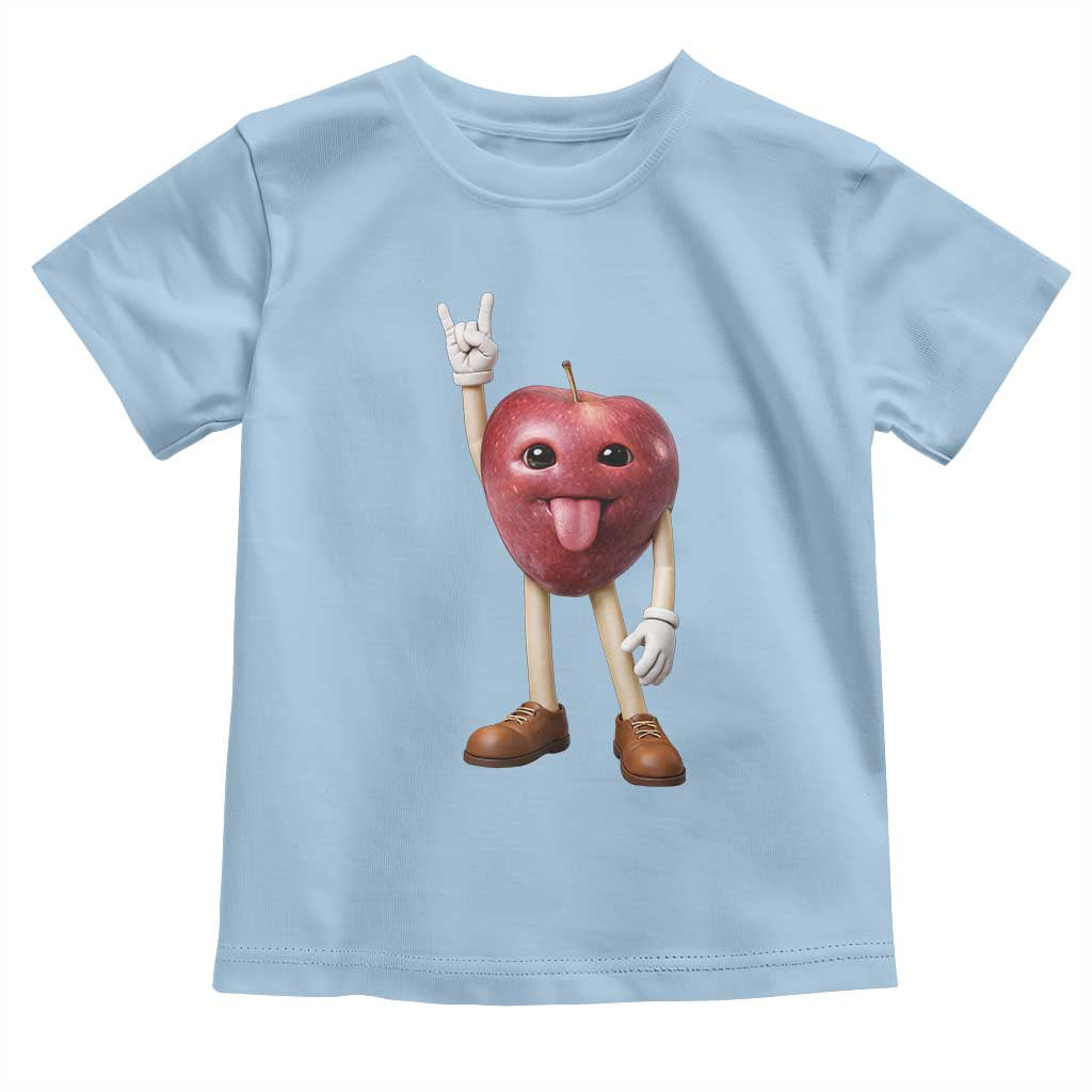 Funny Apple With Face Wapple Meme Toddler T Shirt TS12 Light Blue Print Your Wear