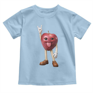 Funny Apple With Face Wapple Meme Toddler T Shirt TS12 Light Blue Print Your Wear