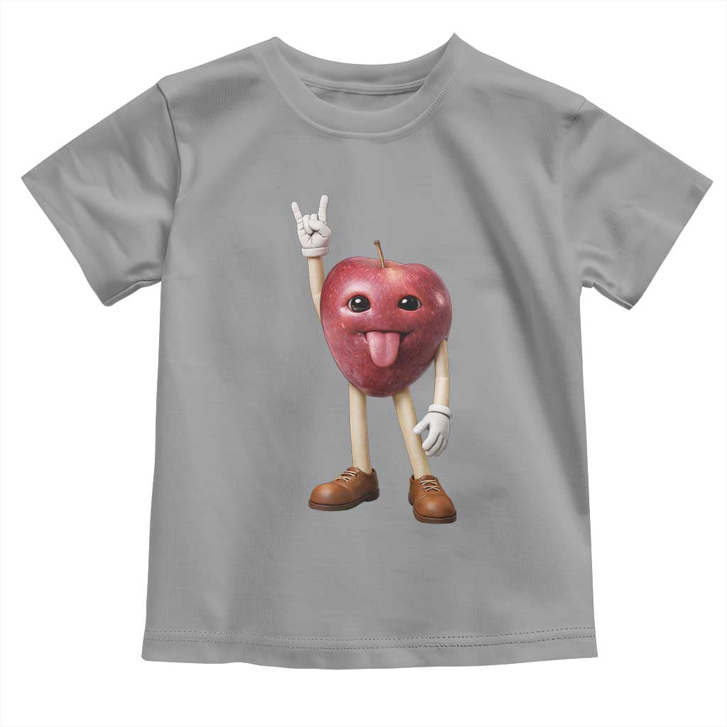 Funny Apple With Face Wapple Meme Toddler T Shirt TS12 Sport Gray Print Your Wear