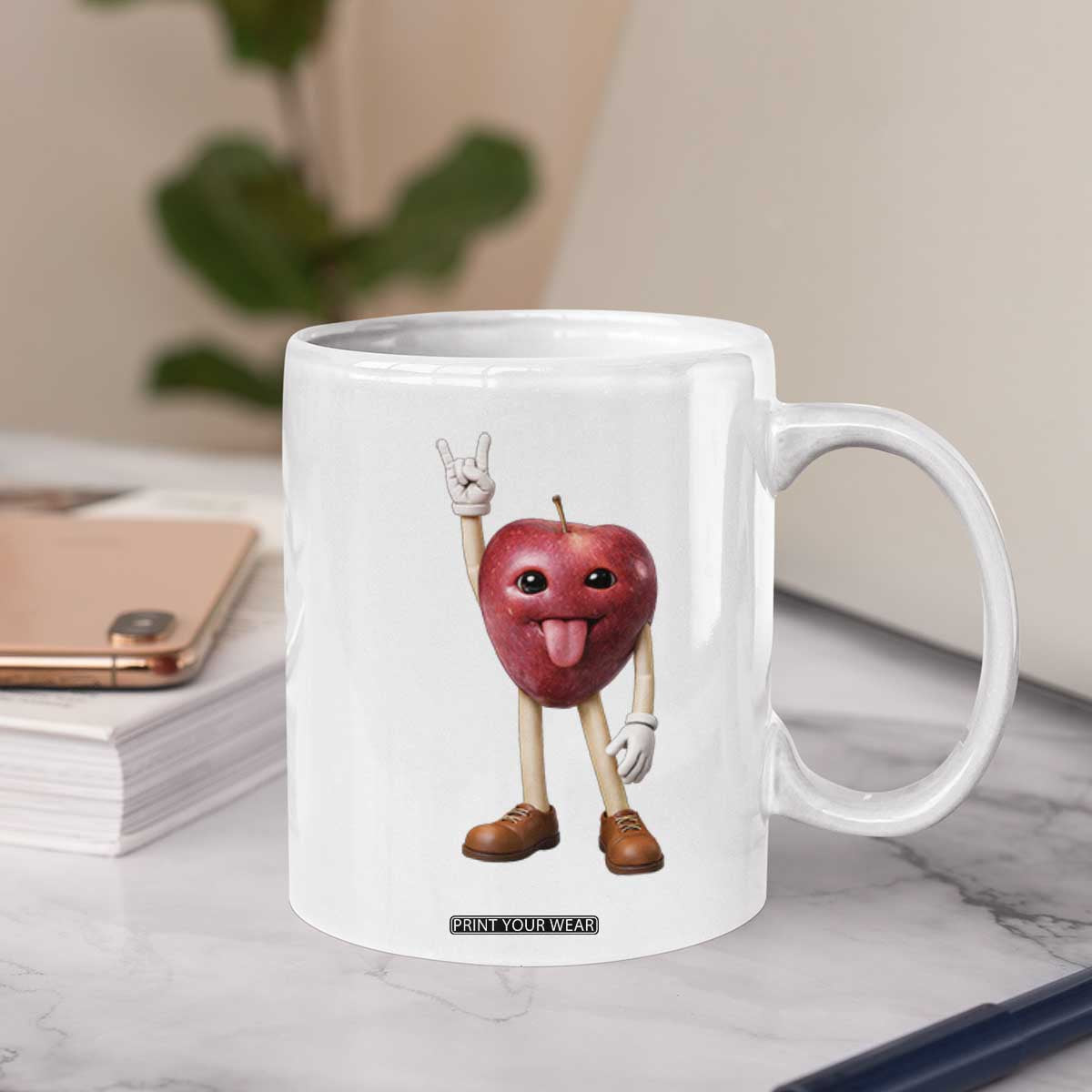 Funny Apple With Face Wapple Meme Coffee Mug TS12 Print Your Wear