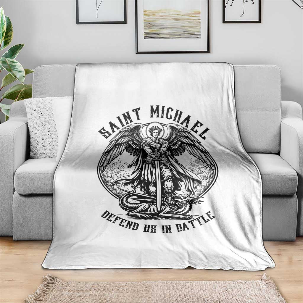 Saint Michael Heavenly Warrior Throw Blanket Defend Us In Battle TS12 Print Your Wear