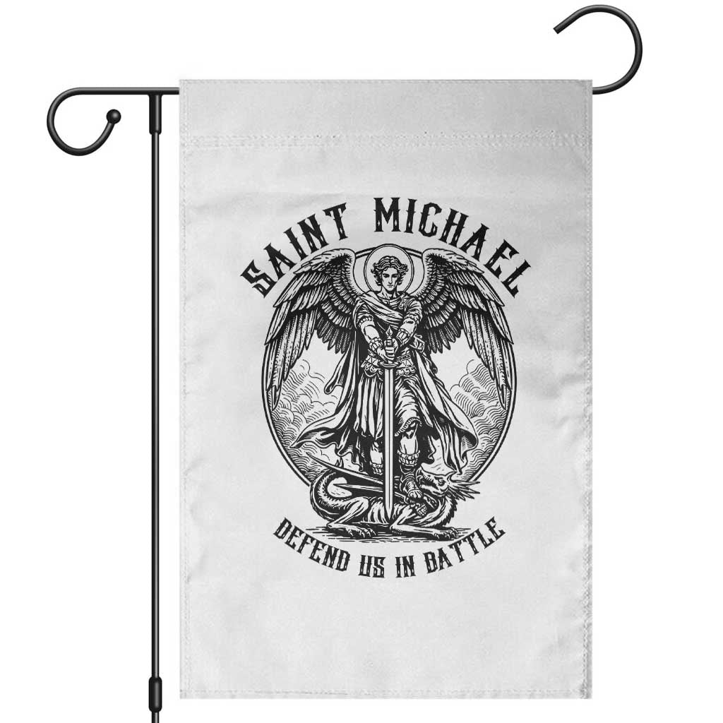 Saint Michael Heavenly Warrior Garden Flag Defend Us In Battle TS12 White Print Your Wear