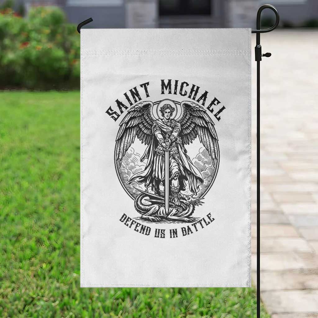 Saint Michael Heavenly Warrior Garden Flag Defend Us In Battle TS12 Print Your Wear