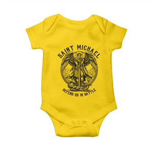 Saint Michael Heavenly Warrior Baby Onesie Defend Us In Battle TS12 Daisy Print Your Wear