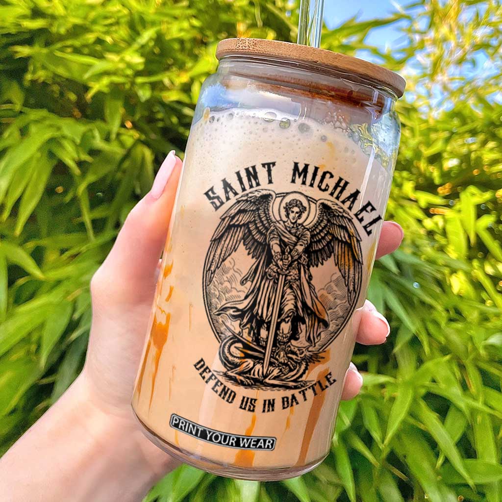Saint Michael Heavenly Warrior Glass Can Defend Us In Battle TS12 White Print Your Wear