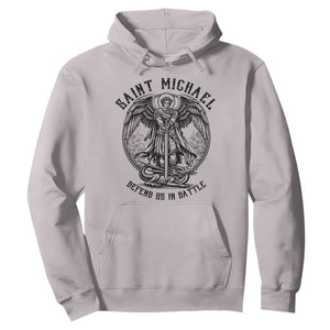 Saint Michael Heavenly Warrior Hoodie Defend Us In Battle TS12 Ice Gray Print Your Wear