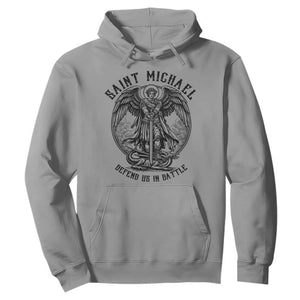 Saint Michael Heavenly Warrior Hoodie Defend Us In Battle TS12 Sport Gray Print Your Wear