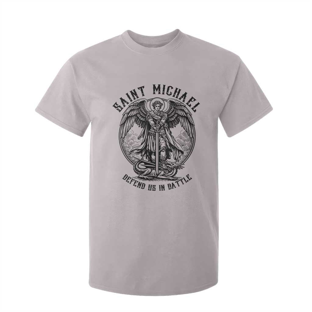 Saint Michael Heavenly Warrior T Shirt For Kid Defend Us In Battle TS12 Ice Gray Print Your Wear