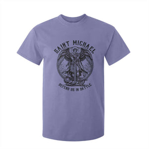 Saint Michael Heavenly Warrior T Shirt For Kid Defend Us In Battle TS12 Violet Print Your Wear