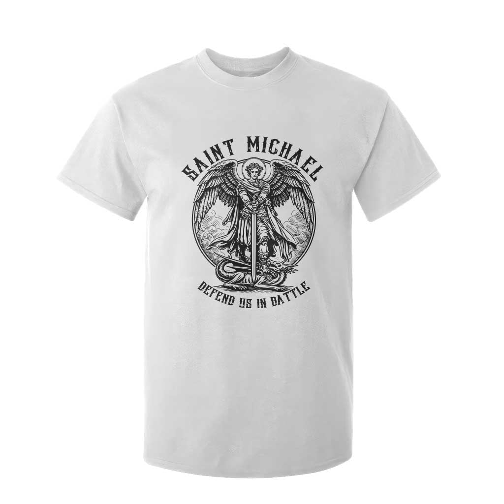 Saint Michael Heavenly Warrior T Shirt For Kid Defend Us In Battle TS12 White Print Your Wear