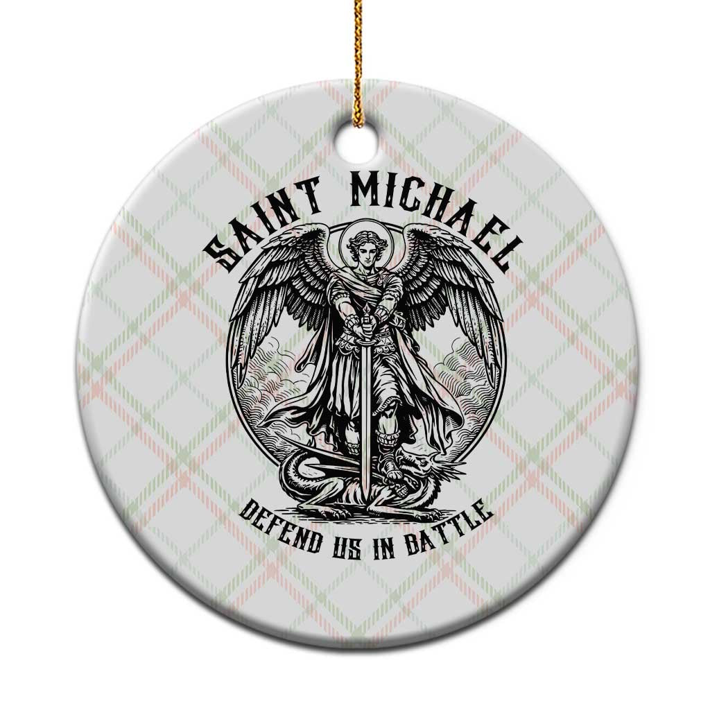 Saint Michael Heavenly Warrior Ceramic Ornament Defend Us In Battle TS12 1pc Christmas Plaid Print Your Wear