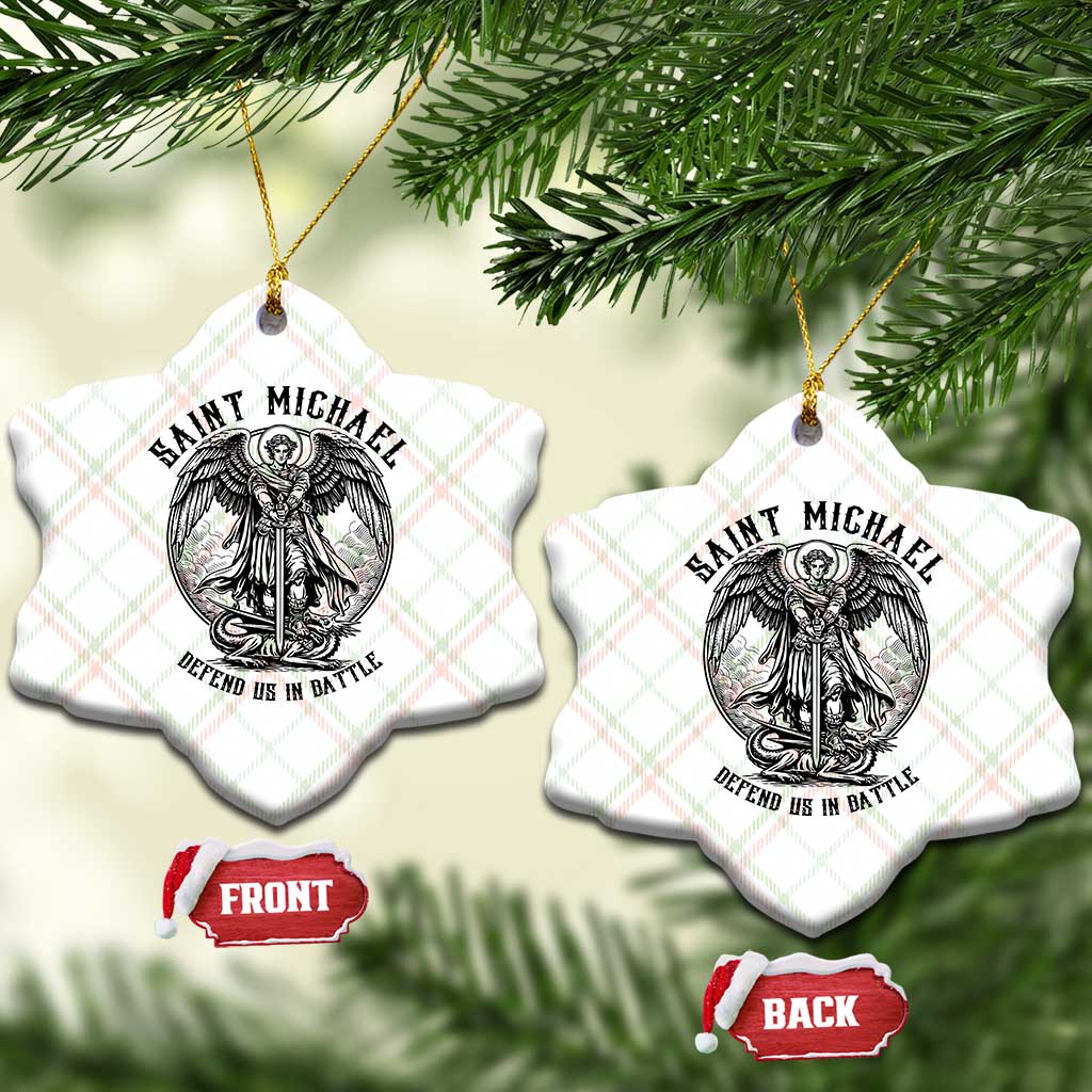 Saint Michael Heavenly Warrior Ceramic Ornament Defend Us In Battle TS12 Print Your Wear