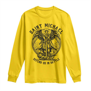 Saint Michael Heavenly Warrior Long Sleeve Shirt Defend Us In Battle TS12 Daisy Print Your Wear