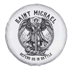 Saint Michael Heavenly Warrior Spare Tire Cover Defend Us In Battle TS12 Print Your Wear