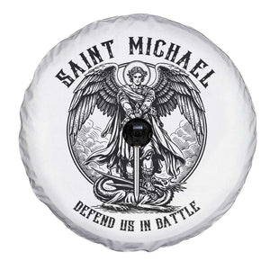 Saint Michael Heavenly Warrior Spare Tire Cover Defend Us In Battle TS12 Print Your Wear