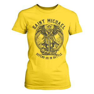 Saint Michael Heavenly Warrior T Shirt For Women Defend Us In Battle TS12 Daisy Print Your Wear