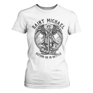 Saint Michael Heavenly Warrior T Shirt For Women Defend Us In Battle TS12 White Print Your Wear