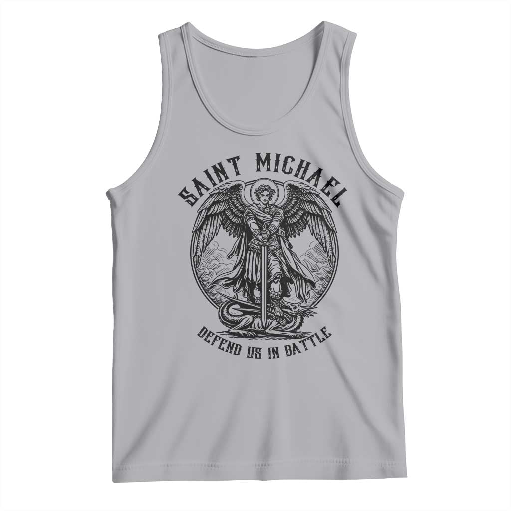 Saint Michael Heavenly Warrior Tank Top Defend Us In Battle TS12 Athletic Heather Print Your Wear